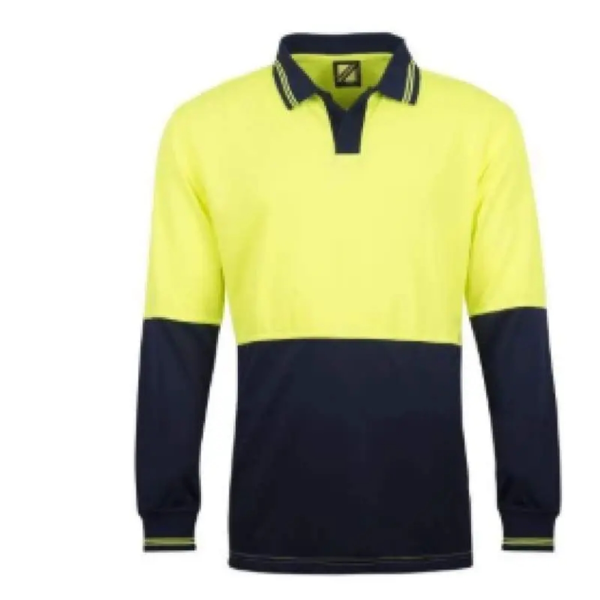 Picture of WorkCraft, Polo, Long Sleeve, Food Industry, Hi Vis, Two Tone, Micromesh, No Pocket, No Buttons